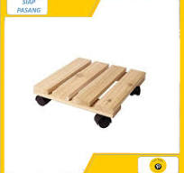 Troli Kayu Serbaguna 40x40 cm / Troli Roda Pemindah Barang