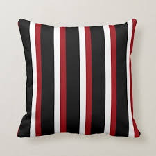 Black And White Striped Throw Pillow Black Red White Striped Throw Pillow Zazzle Com Throw Pillows Red White Stripes Red White