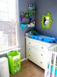 My Monsters Inc Nursery Changing Table Area With Diy We Have A 23 19 Laundry Bin And Dre Baby Boy Room Nursery Baby Boy Nursery Themes Monsters Inc Nursery