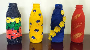 4 Easy Bottle Painting Ideas For Beginners Bottle Craft Simple Bottle Art Simple Design Bottle Crafts Bottle Painting Diy Projects