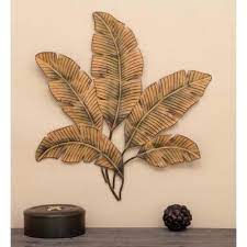 Litton Lane 34 In X 35 In Iron Palm Leaves Wall Decor 97920 The Home Depot Tropical Wall Decor Metal Tree Wall Art Metal Tree