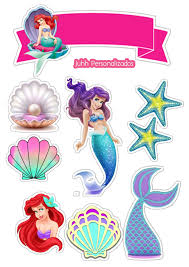 Pin Em Topper Para Imprimir Topo de bolo pequena sereia: pin em topper para imprimir