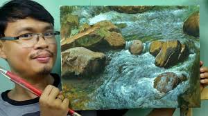 How To Paint Detailed Rocks and Rushing Water