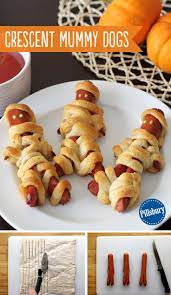Crescent Mummy Dogs Recipe Halloween Dinner Halloween Food For Party Halloween Snacks