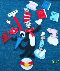 Cat In Hat Childrens Flannel Board Felt Story Set Etsy Felt Story Lorax Crafts Flannel Board Stories