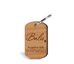 Finden sie etiketten online auf gigagünstig! Gravuru Holz Hunde Marke Dogtag Mit Diversen Wunsch Gravuren