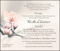 Traueranzeigen von Ruth Günter
