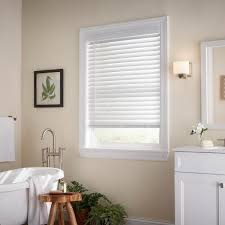 The cordless system works using a hidden torsion spring that act as pulley. Home Decorators Collection White Cordless Room Darkening 2 In Faux Wood Blind For Window 51 5 In W X 36 In L 10793478536344 The Home Depot