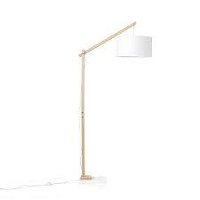 Petrus Lampadaire Style Scandinave En Bois Et Tissu H180cm Lampadaire Bois Lampadaire Salon Et Lampadaire