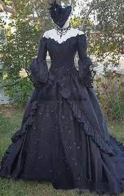 Https Www Ebay Com Itm Vintage Victorian Black Wedding Dresses Long Sleeves Gothic Corset Bridal Gowns 11334800400 Black Ball Gown Gothic Dress Vintage Gowns