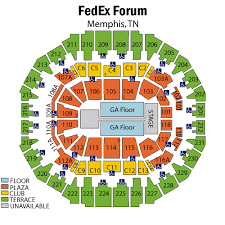 Fedex Forum Concert Seating Chart Elcho Table