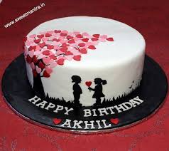 Minimalist Birthday Cake Ideas For Boyfriend Homemade Eggless Personalized Valentine Love Anniversary Theme Small Customized Designer Birthday Cake For Boyfriend Fondant Cake Designs Cake For Boyfriend
