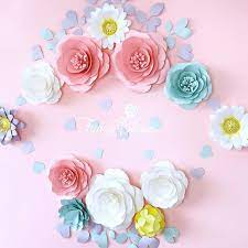 Unicorn Paper Flower Set Paper Flowers Wall Decor Large Etsy Paper Flowers Paper Flower Wall Large Paper Flowers