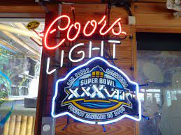 Coors Light Neon Beer Sign Super Bowl Xxxvii Nfl Football San Diego Califonia Neon Beer Signs Beer Signs Neon Light Signs