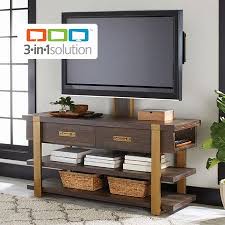 Better Homes Gardens Lana Modern 3 In 1 Tv Console For Tvs Up To 70in Toasted Brown Ash Finish Walmart Com Better Homes Home And Garden Tv Better Homes Gardens