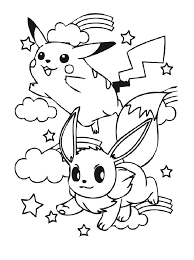 Touch device users, explore by touch or with swipe gestures. Lovely Eevee And Pikachu Coloring Page Free Printable Coloring Pages For Kids