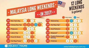 Discover upcoming public holiday dates for malaysia and start planning to make the most of your time off. Malaysia S Public Holidays And Long Weekends In 2017