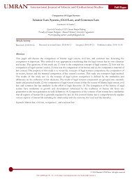Islamic law, having jurisdiction over every muslim in malaysia. Pdf Comparison Of Legal System Islamic Law System Civil Law And Common Law