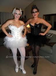 In our living room and i have a date. Homemade Black Swan And White Swan Couple Halloween Costumes