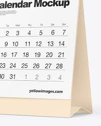 We add new mockups every day. Calendar Mockup In Stationery Mockups On Yellow Images Object Mockups