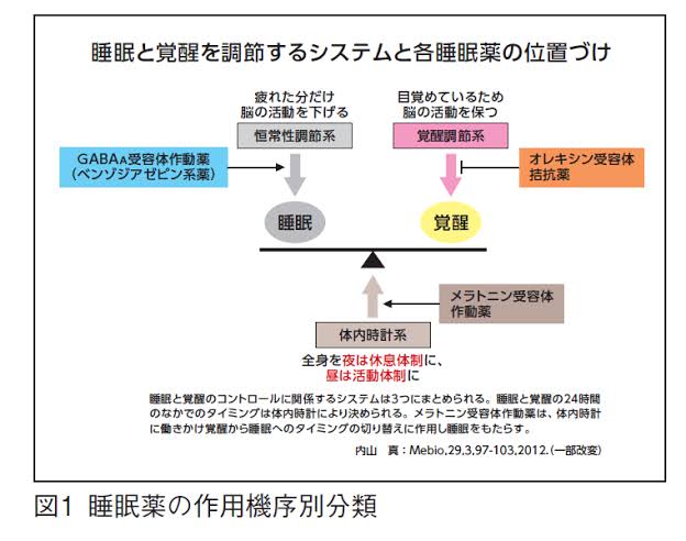 睡眠薬のメカニズム別分類（AI 生成）