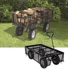 Strongway Steel Jumbo Garden Wagon 1 400 Lb Capacity 48in L X 24in W Garden Wagon Wagon Beach Cart