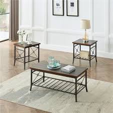 Find beautiful coffee table and coffee table sets for living room and home decor and home design. Sofa Side Table Contemporary Coffee Table Set Occasional Table Set With 1 Cocktail And 2 End