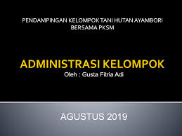 Stempel kelompok tani biasanya berbentuk bulat kolom bagian atas stempel berisi : Administrasi Kelompok