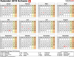 Kalender 2019 Schweiz Zum Ausdrucken Als Pdf