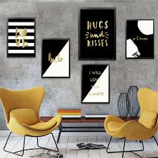 Printable wall art is an easy, effortless way to keep up with the latest. Black Gold White Letter Home Decor Nordic Canvas Painting Modern Style Living Room Bedroom Wall Print Poster Minimalist Picture Painting Calligraphy Aliexpress
