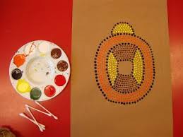 Art Paper Scissors Glue Aboriginal Dot Paintings Aboriginal Dot Painting 3rd Grade Art Lesson Dot Painting