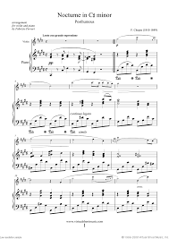 Chopin Nocturne In C Sharp Minor Posth Sheet Music For Violin And Piano Sheet Music Violin Sheet Music Free Violin Sheet Music