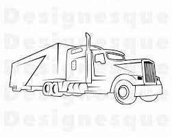 Free Free 191 Outline Semi Truck Svg SVG PNG EPS DXF File