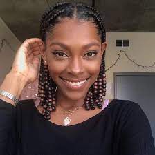 The top has added volume at the roots while the sides and straight and sleek for a fab finish. Fulani Braids Short Straight Back With Beads Novocom Top