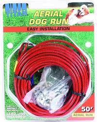 Titan Aerial Dogs Tie Outs Stakes Dog Run Trolley Training Cable System 50ft Dog Trolley Dog Runs Coastal Pet Products