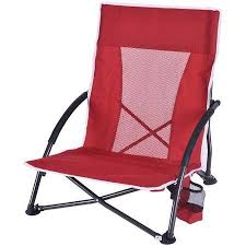 Ot Low Profile Foldable Camping Arm Chair Comfortable And Easy Carry Red Continue To The Product At The Image L Camping Chairs Camping Furniture Beach Chairs