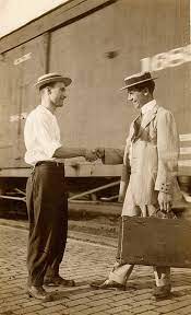 Two Men Down At The Depot Circa 1910 1920s Mens Fashion 1920s Men Mens Fashion 1920s