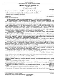 Bac 2020, subiecte la română, profil uman. Subiecte Simulare Bac Romana Uman 1 Unica Ro