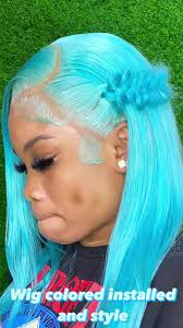 Jade and Sky Blue Lace Wig