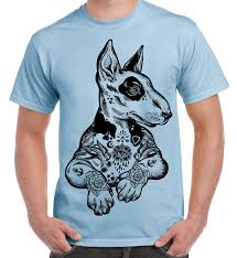 Pit Bull Terrier With Tattoos Hipster Large Print Men S T Shirt Ebay