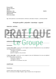 Modele De Cv Pour Un Stage En Bep Hotellerie Restauration Pratique Fr