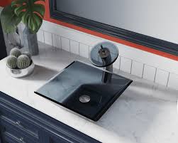 630 square black glass vessel bathroom sink