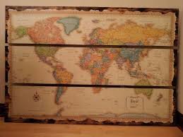 Mod Podge Map Edges Of Map Burned And Edges Of Wood Burned With A Torch I Love It Mod Podge On Wood Map Projects Creative Crafts