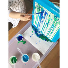 Current Theme Bodies Of Water On Instagram Waterfall Painting I Had Her Stand Up On A Chair And Then T Waterfall Paintings Easy Art For Kids Square One Art