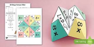 8 Times Table Fortune Teller 8 Times Table Times Table Fortune Teller Activity Craft Fold Times Times Tables Times Tables Activities Teach Times Tables