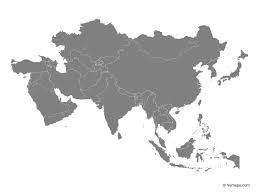 Grey Map Of Asia With Countries Free Vector Maps Asia Map Map Vector Map