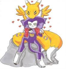 Renamon And Impmon Hug By Snowflake Owl Cool Animations Hug Digimon