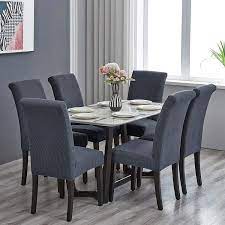 Fit stretch chair covers 2 pcs seat short cloth white elastic chair slipcovers by blancho bedding (1) $34. Buy Howhic Stretch Chair Covers For Dining Room Set Of 6 Removable Washable Dining Room Chair Covers Dining Chair Slipcovers Seat Protector Great Home Decor And Banquet Upholstery Gray 6 Pack Online