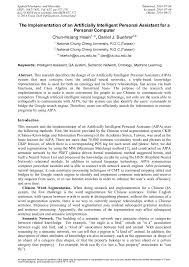 Job application form provides applicants' contact information, referral, availability, employment eligibility status, health information, drivers this babysitter application form template allows you to collect the personal information, contact details, educational information and previous babysitting. The Implementation Of An Artificially Intelligent Personal Assistant For A Personal Computer Scientific Net