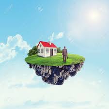 Nutze jetzt die einfache immobiliensuche! Weisses Haus Mit Geschaftsmann Auf Insel Im Himmel Mit Wolken Lizenzfreie Fotos Bilder Und Stock Fotografie Image 40889919